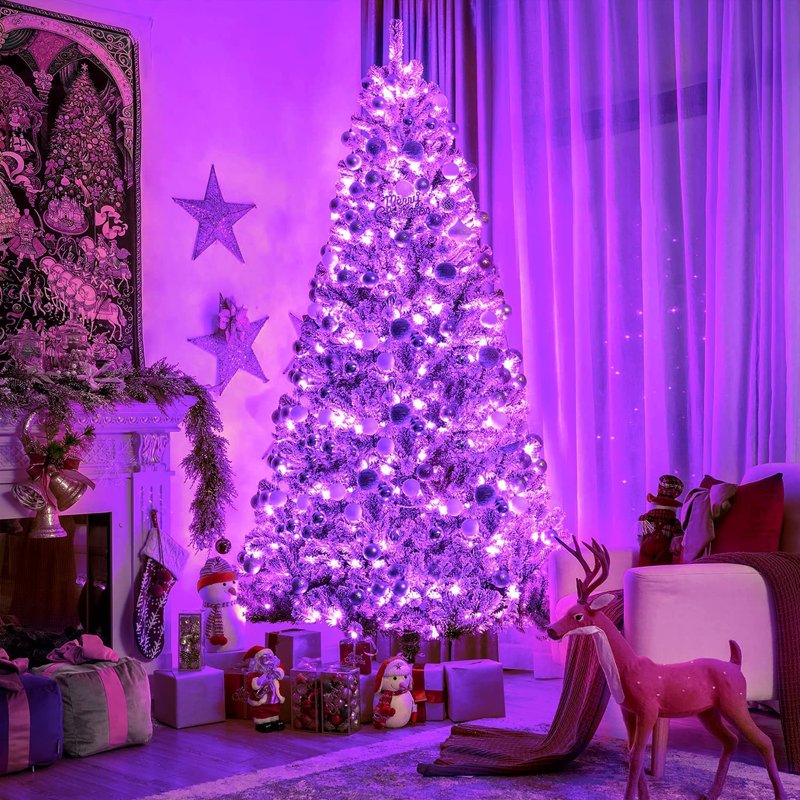 Purple Connectable 100 LED Christmas String Lights - Indoor & Outdoor, 8 Modes, 33ft