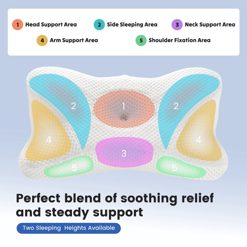 King Size Contour Memory Foam Pillow for Neck Pain Relief - Dark Gray