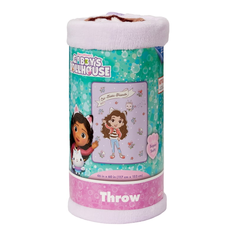 Kids Fleece Throw Blanket - Gabby's Dollhouse Cats Design, 46 x 60 Inches