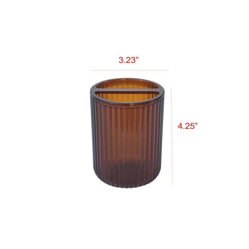 Brown Plastic Toothbrush Holder - Mainstays Bathroom Organizer, All Ages
