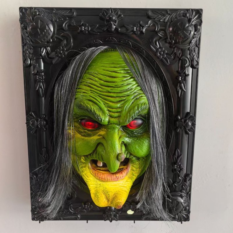 Halloween Witch Wall Hanging with Motion Sensor and Sound Effects