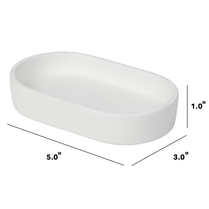4 Pack White Ceramic Ready to Paint Trinket Tray - Oval 3x5 in