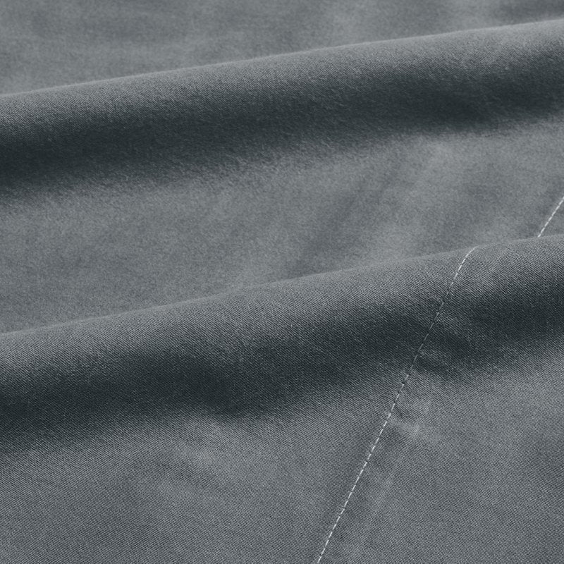 Twin Dreamy Soft Cotton Bed Sheet Set - 220 Thread Count Brushed Sateen, Deep Pocket, Soothing Grey