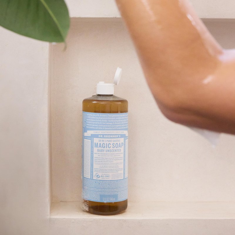 Unscented Pure-Castile Liquid Soap - Organic Multi-Purpose Body Wash