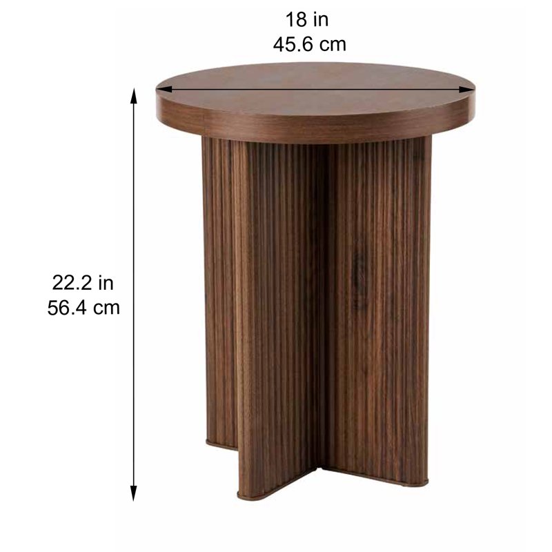 Lillian Fluted End Table - Elegant Design, Compact Size