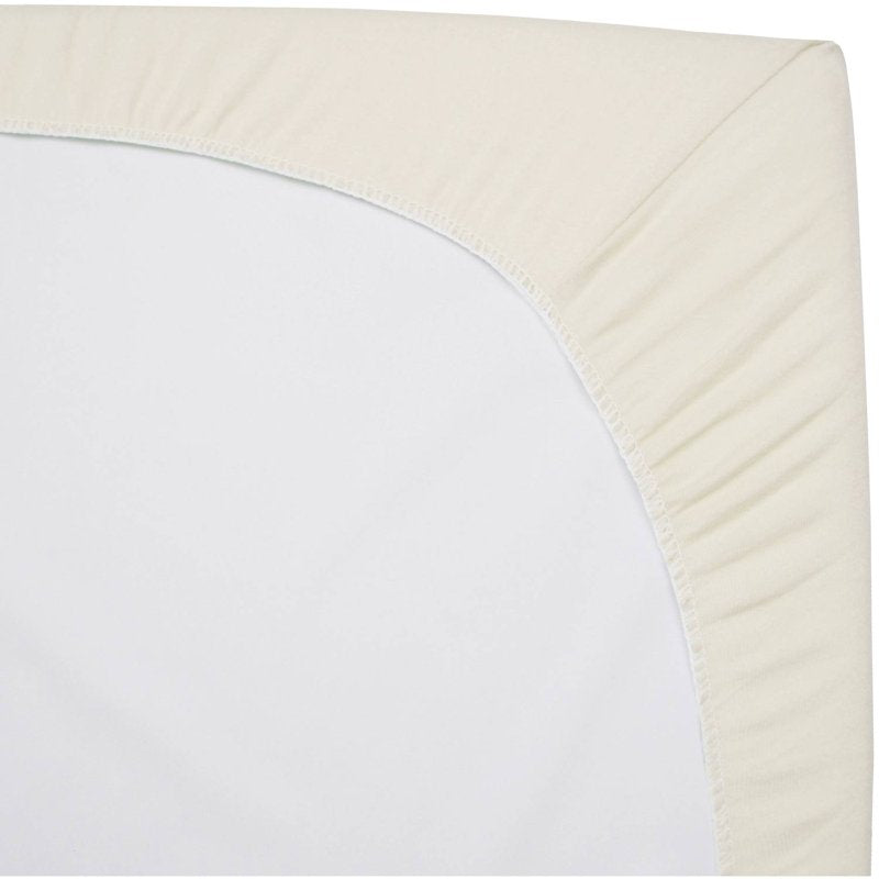 Cream Fitted Bassinet Sheet - 15 x 33 Inches, 100% Cotton Jersey Knit, Pack of 2