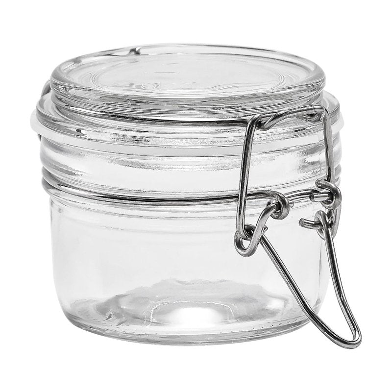 2 Pack Clear Glass Airtight Food Storage Jars with Lids - 5 oz