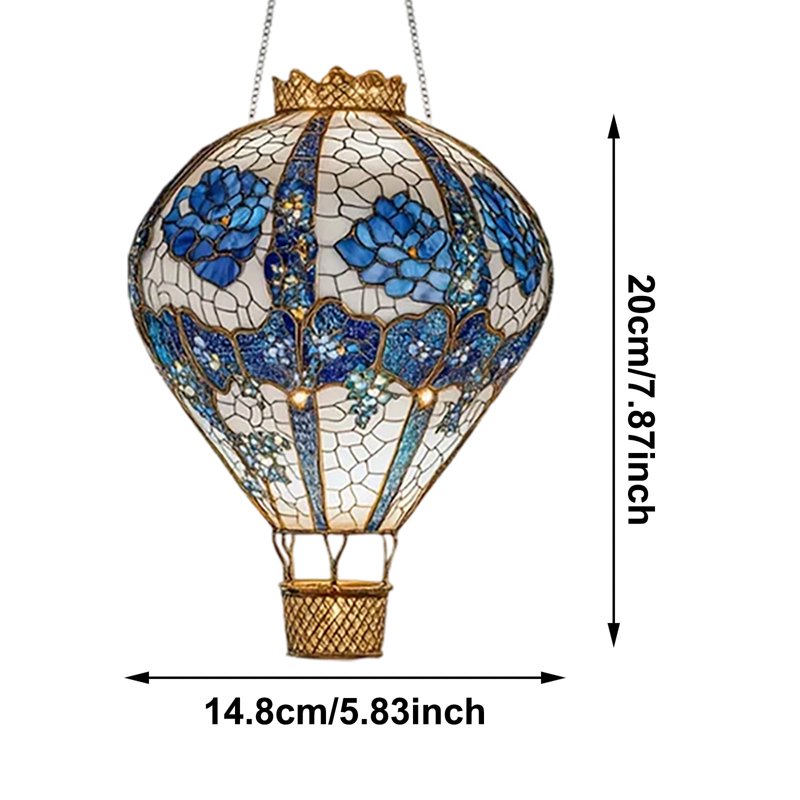 Hot Air Balloon Acrylic Ornament - Window & Garden Hanging Decor - Variation 035