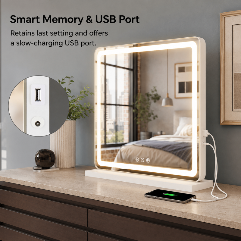 LED Vanity Mirror with Lights - Dimmable Makeup Mirror with Touch Control