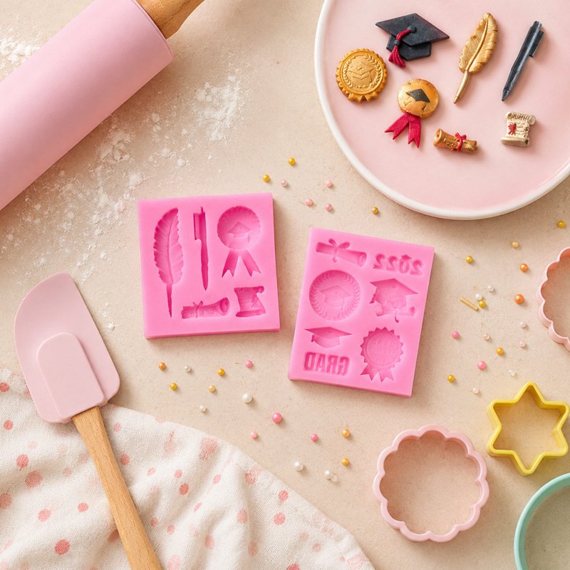 Pink Silicone Rectangular Chocolate Mold Set - Themed Baking & Crafting - Variation H6