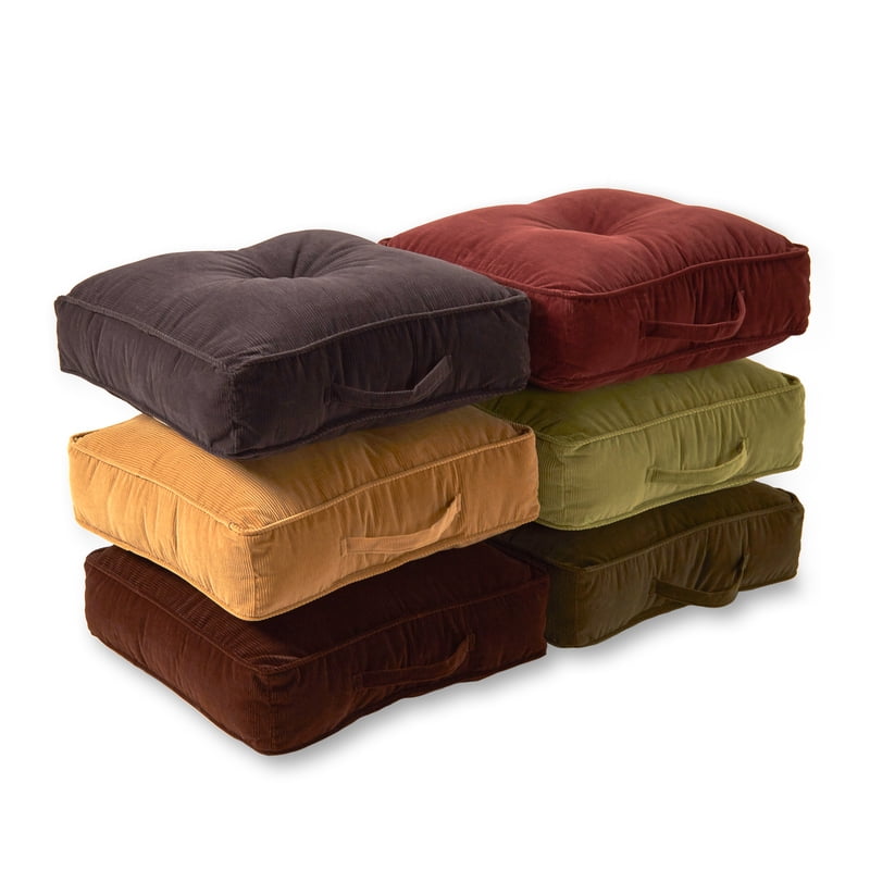 Greendale Home Fashions Omaha Bitter Microfiber Square Floor Pillow 21 Inch - Wine Red