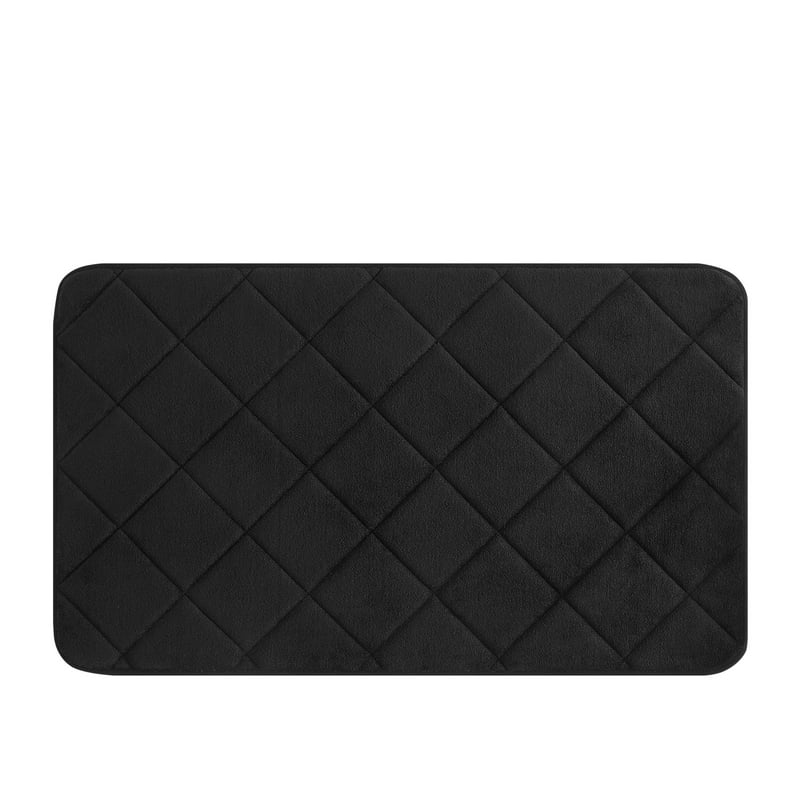Mainstays Memory Foam Bath Rug Set - Rich Black 3-Piece Contour & Rectangular Rugs