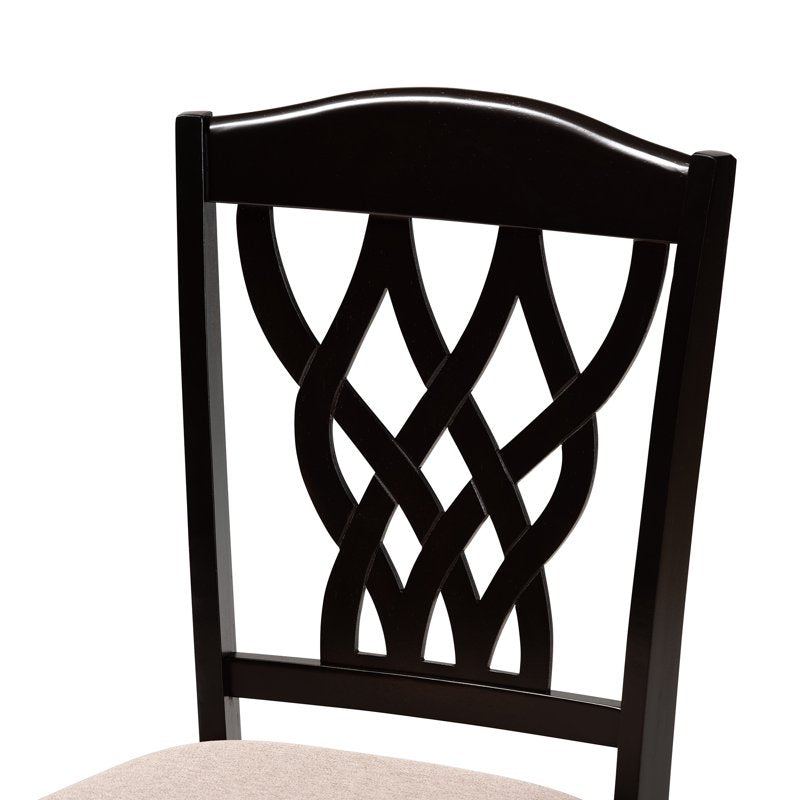 Modern Sand Fabric Upholstered Dining Chair Set - 2 Pieces