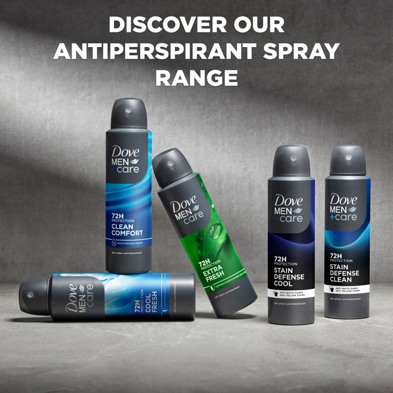 Stain Defense Antiperspirant Dry Spray for Men, 72H Protection, 3.8 oz Twin Pack