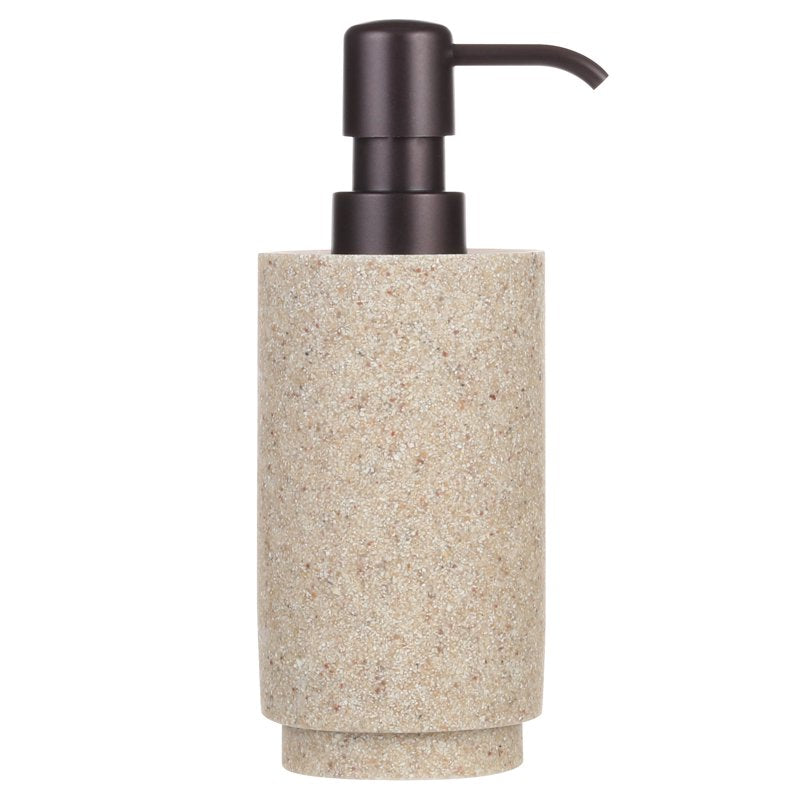 Sandstone Bathroom Accessory Set - 3-Piece Countertop Organizer in Beige