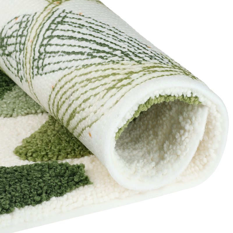 Bathroom Rugs Plush Fluffy Non-Slip 18x26 Inches Leaf-1 Variation
