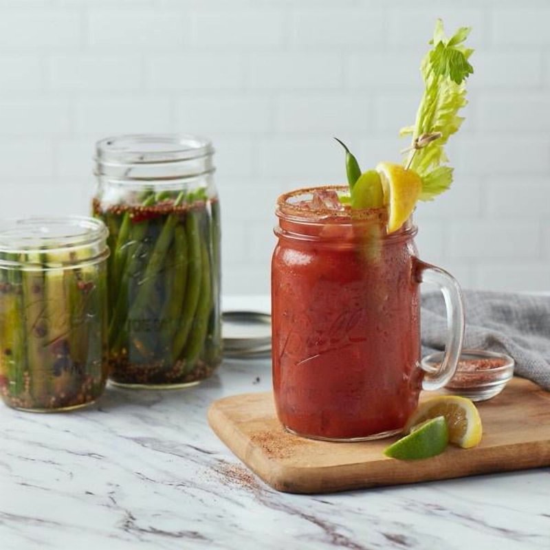 32 oz Wide Mouth Glass Mason Jars with Lids - 12 Count