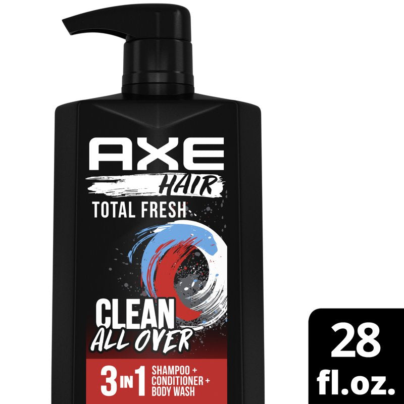 Total Fresh 3-in-1 Shampoo, Conditioner and Body Wash for Men, 28 fl oz