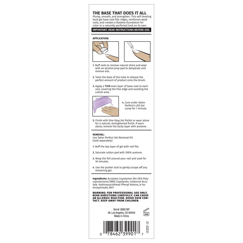 Structure Gel Nail Builder Base Coat - 4.5g Clear Self-Leveling Formula