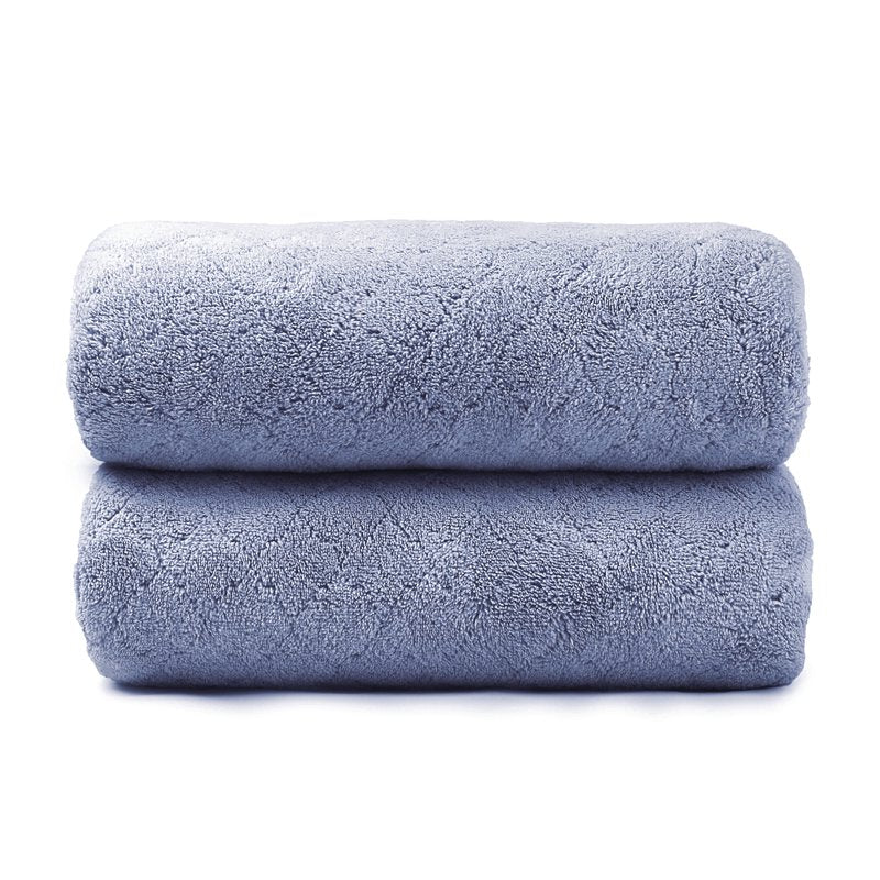 JML Bath Towel Set 2 Piece - Plaid Polyester Hotel & Spa Towels, 30"x60" - Grid Blue