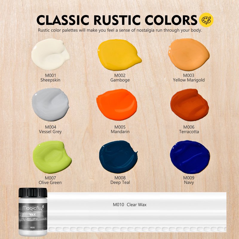 Country Color Chalk Acrylic Craft Paint Set - 15 Pack, 9 Neutral Colors, 2 oz Each