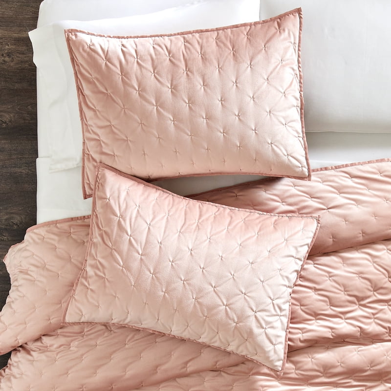 Better Homes & Gardens Blush Pink Velvet Embroidered Quilt Full/Queen - Blush