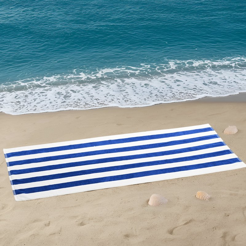 Mainstays Cabana Stripe Beach Towels 4-Pack - Blue, 58x28 Inches