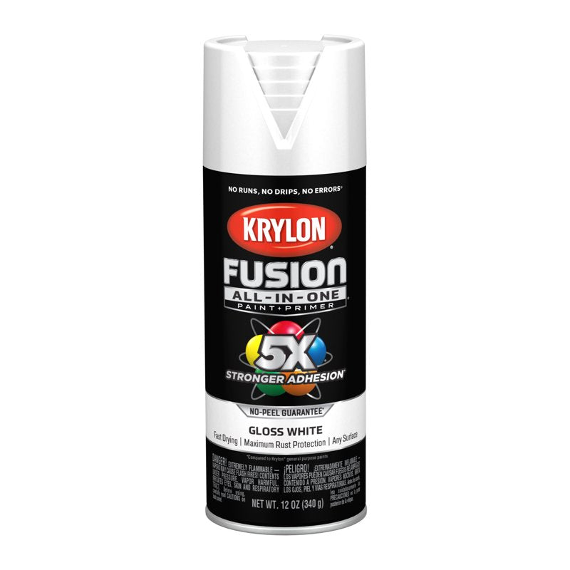 Gloss White Spray Paint - Krylon Fusion All-In-One, 12 oz