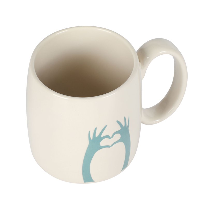 Ceramic Heart Hands Mug - Dishwasher & Microwave Safe