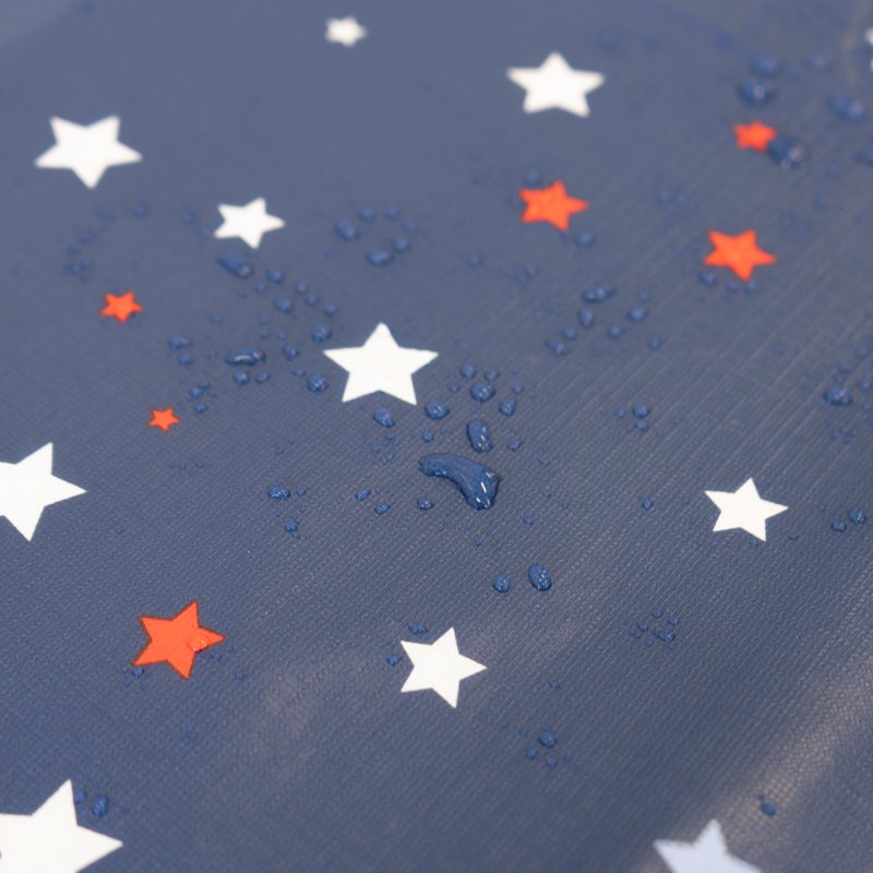 Elastic Fitted Table Cover - Waterproof Vinyl, 6ft, Scattered Stars with Blue Base, 4 Pack