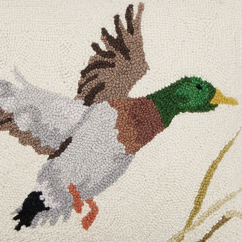 Maker's Collective Camp Wandawega Mallard Cream Hooked Bed Pillow - Handcrafted Americana Decor