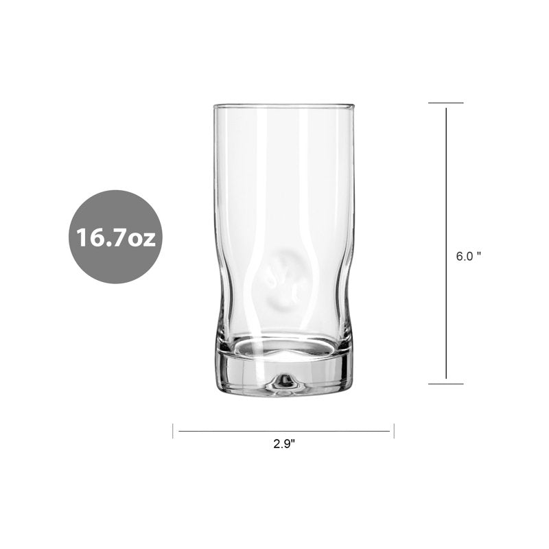 16.7 oz Glass Drinkware Set - 4-Piece Clear Drinking Glasses