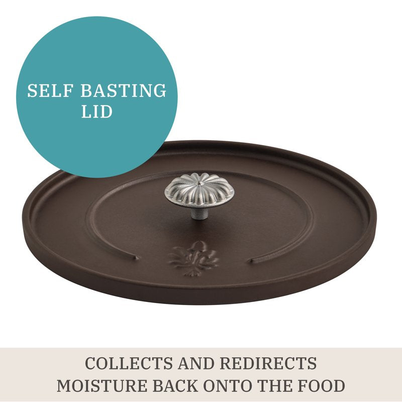 5-Quart Enameled Cast Iron Dutch Oven with Lid - Bronze