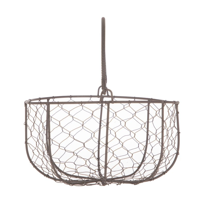 Mainstays Chicken Wire Storage Basket - Brown, Moveable Handle, 4.5 In H - Single