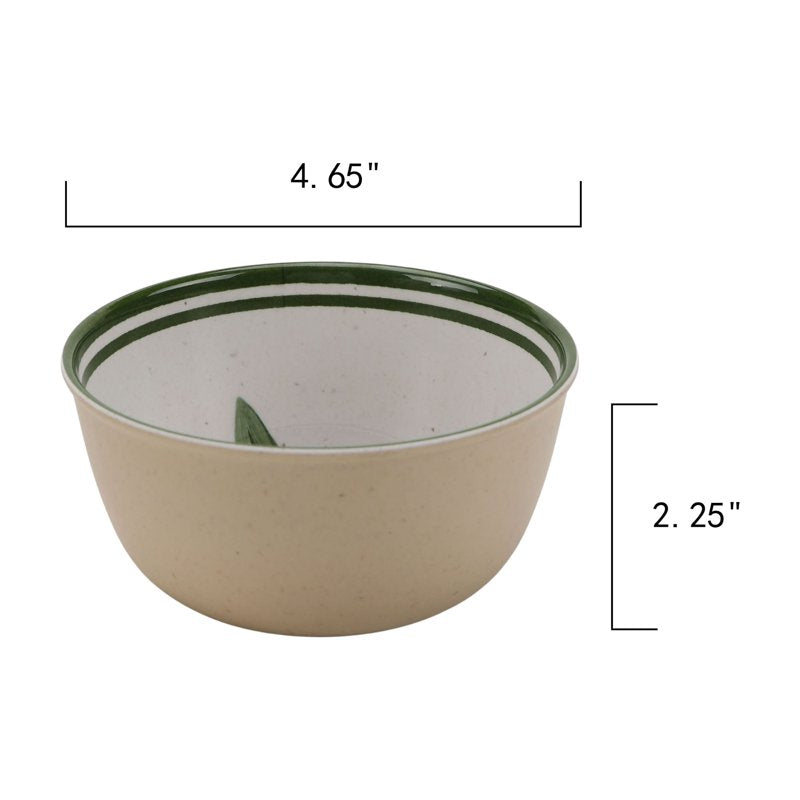 14 oz Reusable Bamboo Melamine Dip Bowl Set - Olive (2 Count)
