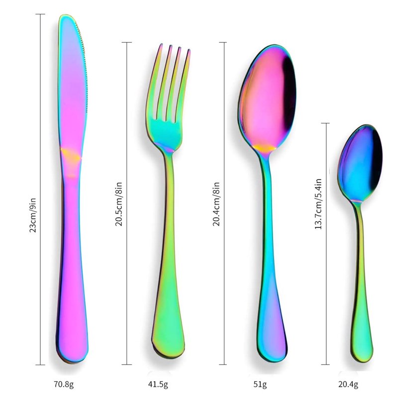 24-Piece Colorful Stainless Steel Flatware Set - Service for 6