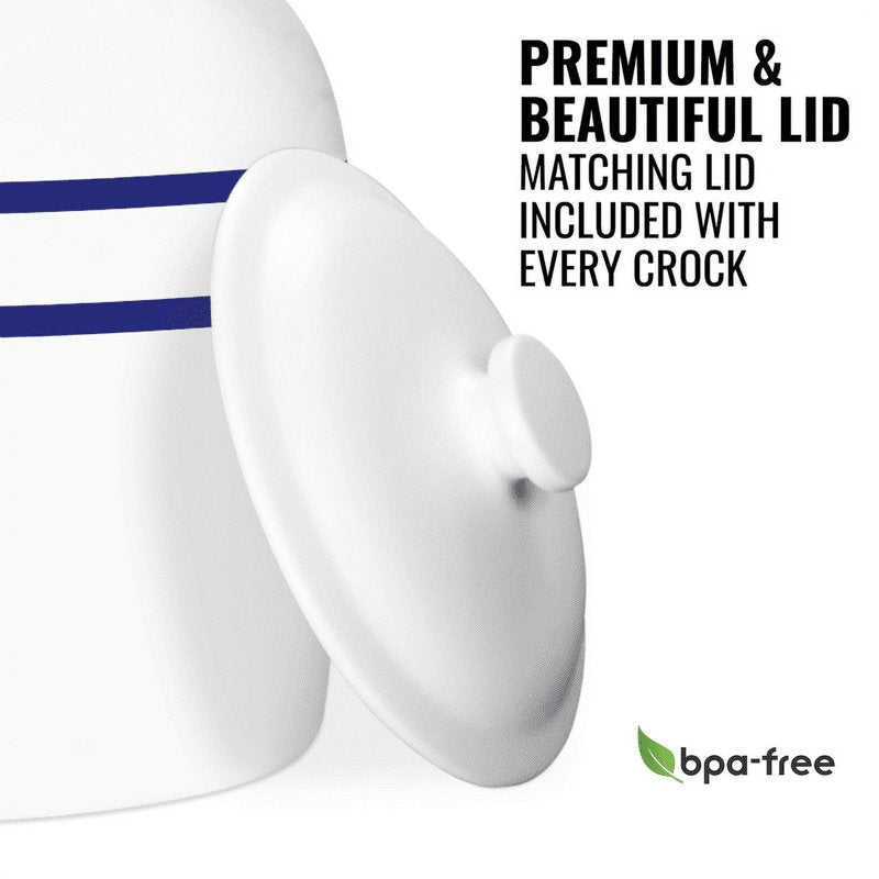 Porcelain Water Dispenser Crock with Stainless Steel Faucet - 3-5 Gallon
