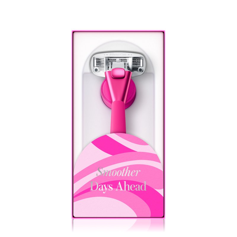 Women's 5-Blade Razor Kit with Ergonomic Handle & Shower Holder - Super Pink