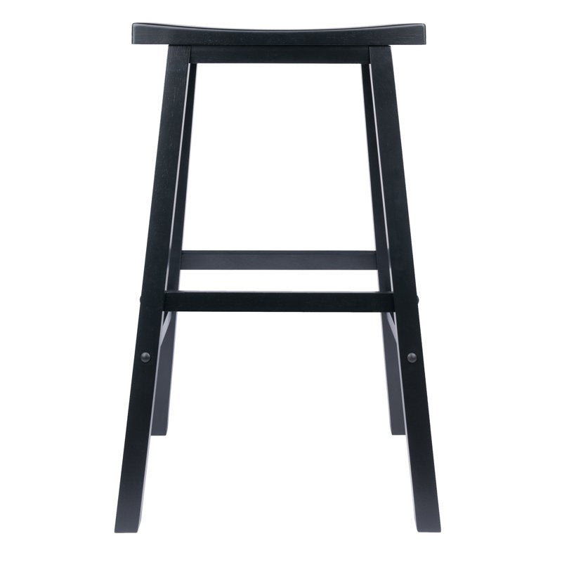 Saddle Seat Bar Stool - Black Finish, 29 Inch Height