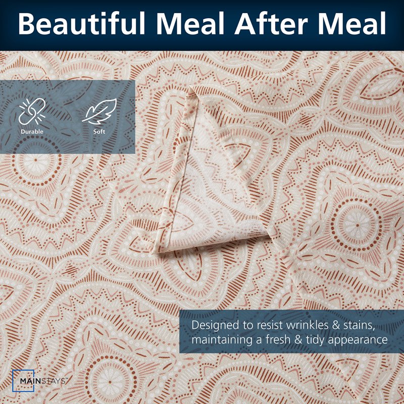 Boho Medallion Tablecloth - 60" x 84" Durable Fabric