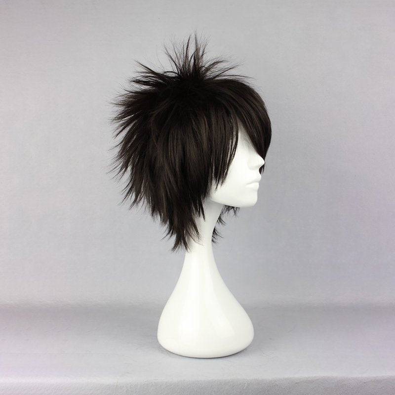12" Black Straight Wig with Cap for Women - Heat Resistant Synthetic Hair