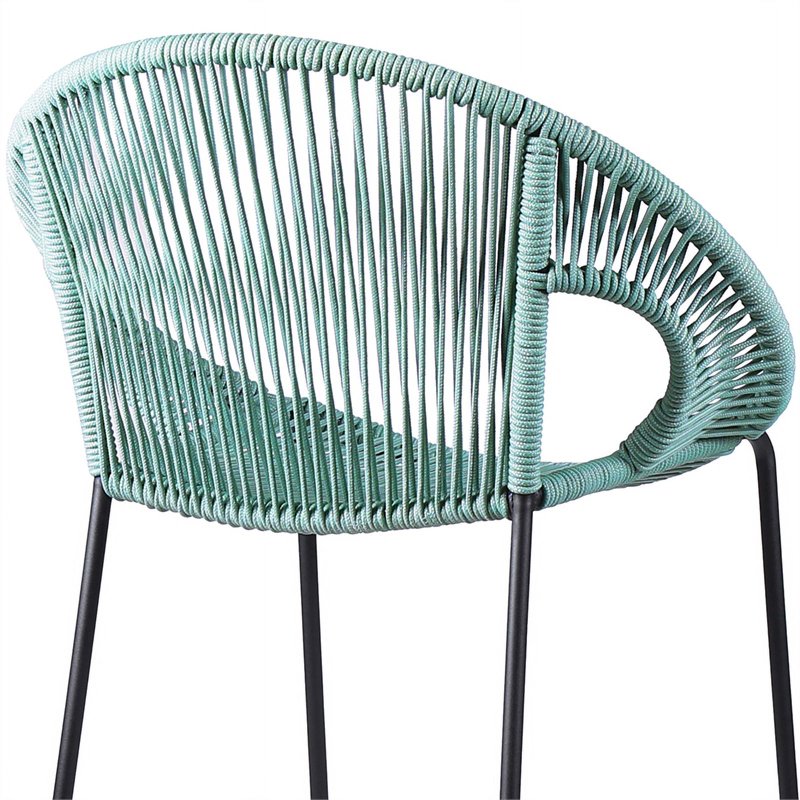 26" Indoor Outdoor Steel Bar Stool with Wasabi Rope