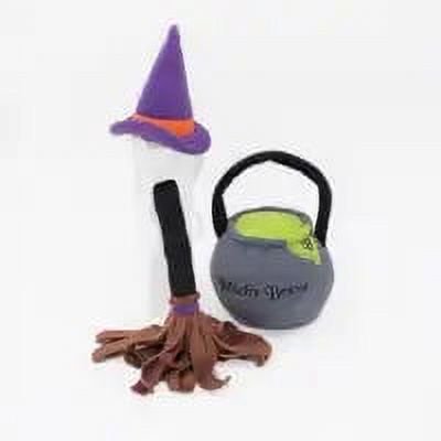 Dog Toy Costume Kit Halloween Witch Set with Squeaker & Accessories