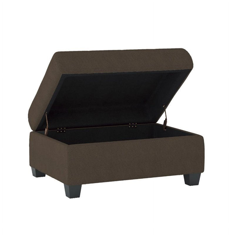 Microfiber Storage Ottoman with Tufted Top - Multiple Colors