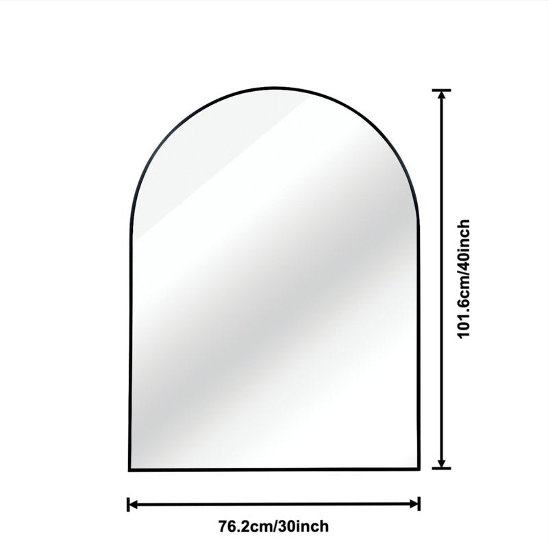 Wall Mirror 30x40 Arched Metal Vanity Mirror for Bathroom Bedroom Living Room - Black