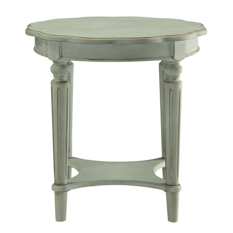 Fordon End Table - Antiqued Green, Transitional Design