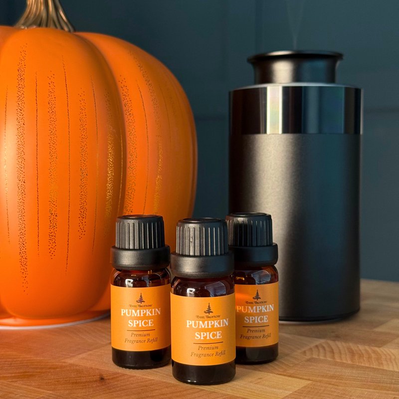 Pumpkin Spice Fragrance Oil Refill Set for Diffusers - Fall Scent, 3 Pack