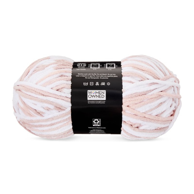 Mainstays Cozy Chenille Yarn 220 yd Pink Sands Multi Bulky Craft Yarn - Variation of Pink Sands Single