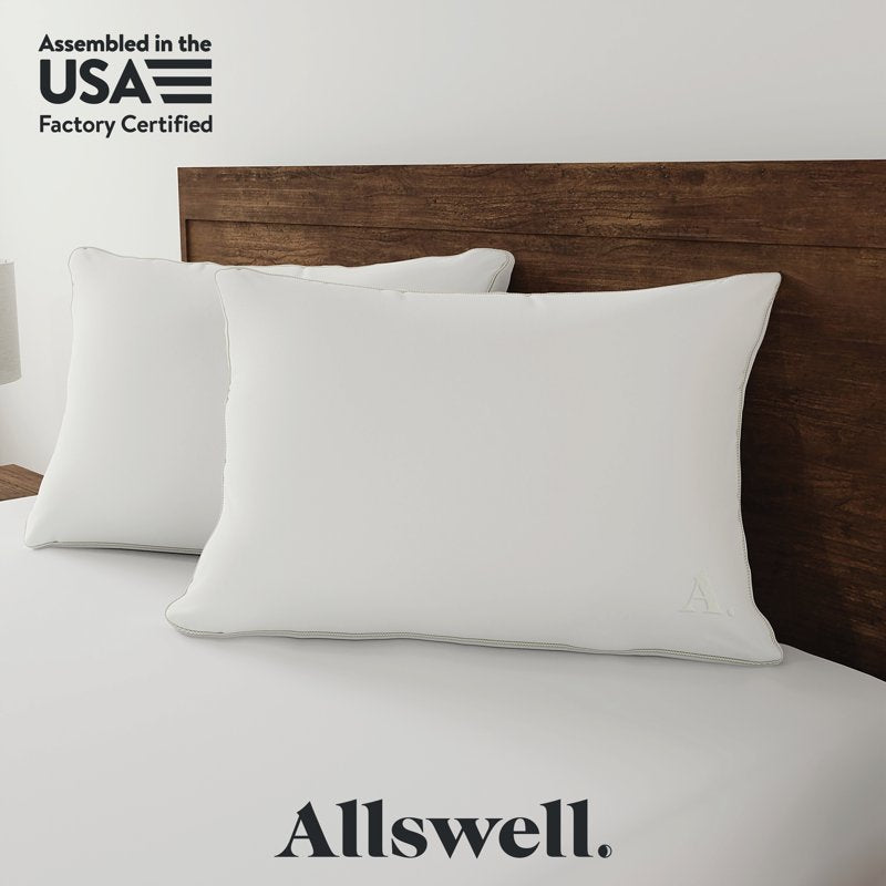 Allswell Down Alternative Firm Support Pillow Set - Standard/Queen, Single, White