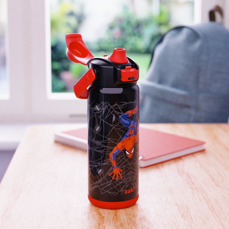 Spiderman 20oz Stainless Steel Water Bottle - Black